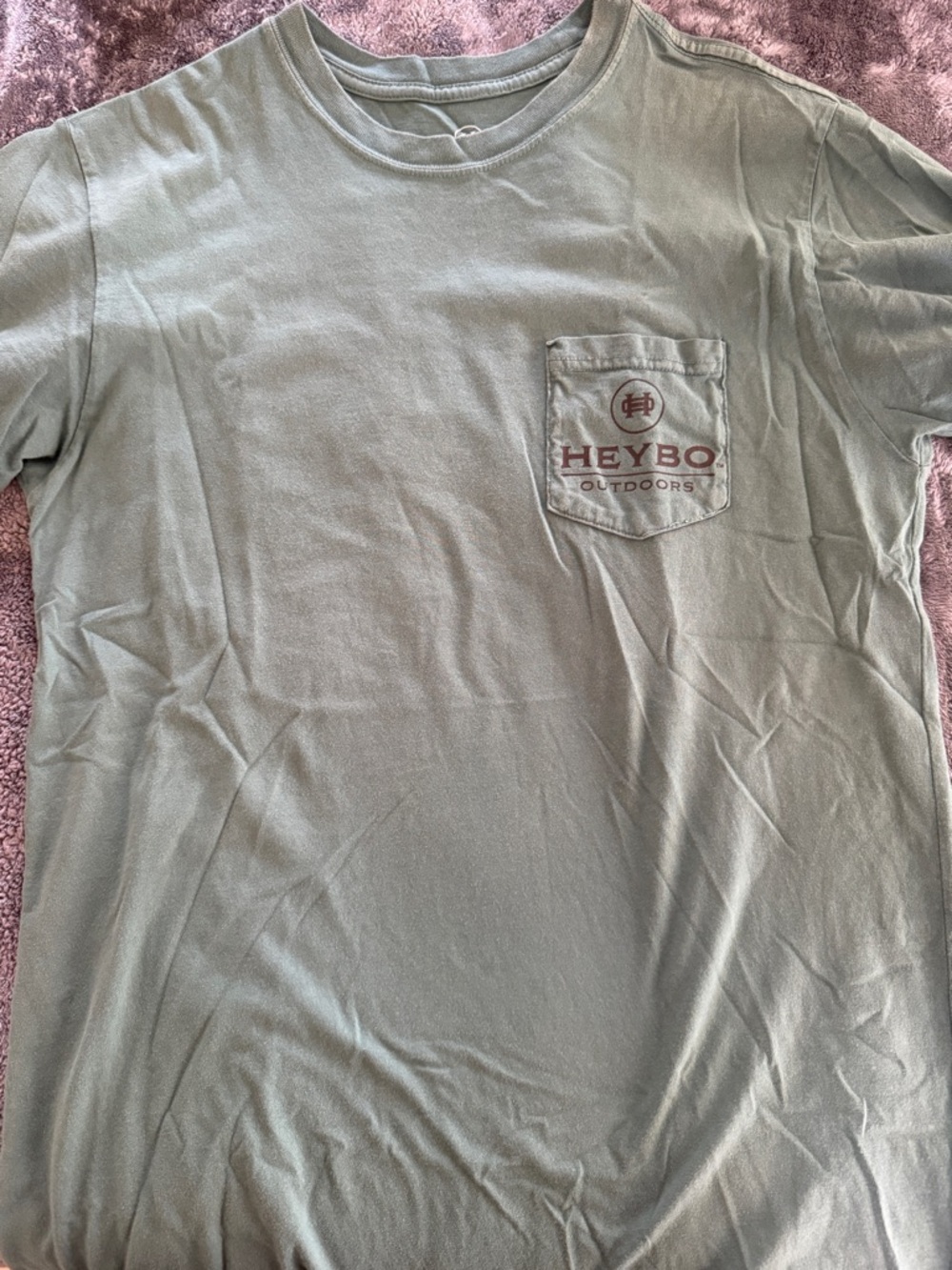 Heybo Outdoors Men's Sage Green Short Sleeve Pocket Tee